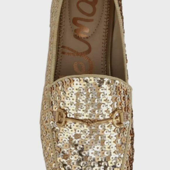 Sam Edelman Loraine Bit Loafer in Gold Sequin MSRP$190 Elegant & Chic - Picture 13 of 16